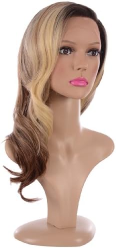 Hair By issTresses Long Wavy Human Hair Blend Lace Front Wig, Brown Blonde