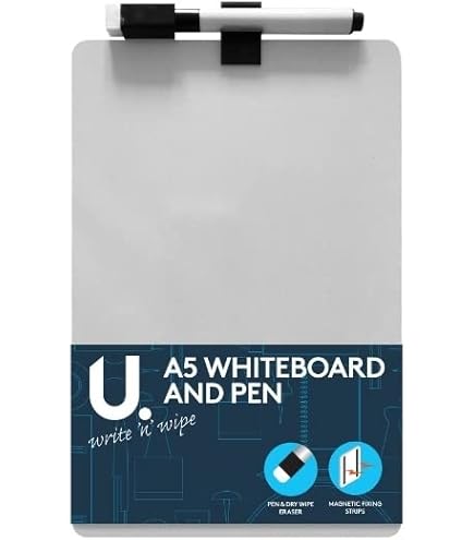Whiteboard A5 Mini , 30 X 20 Cm, Tragbares Doppelseitiges Whiteboard Mit 3 Markern Und 1 Löschbarem Tuch, Schreibbrett Für Büro, Schule Und Zuhause, Umweltfreundlich Und Wiederverwendbar (Schwarz Childrens Whiteboard