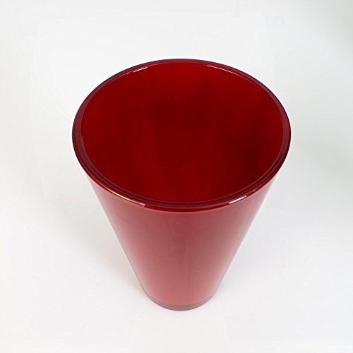 Konische Glasvase ANNA, rot, 21cm, Ø 14cm – Blumenvase / Tischvase - 3