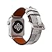 Produktbild meiqing Frauen & Herren Apple Armbanduhr Leder Band 42 mm atmungsaktiv Schweiß-iWatch Ersatz Bands Strap für Apple Watch Serie 1 2 3 L weiß