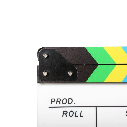 Andoer 9,6 * 11,7 “ Acryl Clapboard Schindel Dry Erase Director Film-Film Clapper Board Slate mit Farbe Sticks - 5