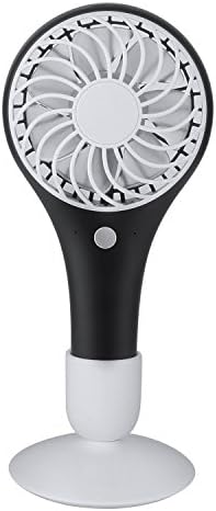Hltd Portable Handheld Fan 2 Modes Mini USB Cooling Fan with LED Emergency Light &amp; Pedestal,Personal Handle Desktop Fans for Home and Travel (Black)