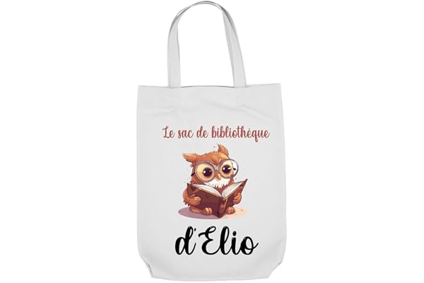 Tote bag sac enfant personnalisé pour bibliothèque/tote bag personnalisé Livres Maternelle/sac à doudou, affaires d'école