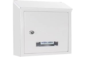 Rottner Udine Steel Post Box - White, 300x215x70 mm