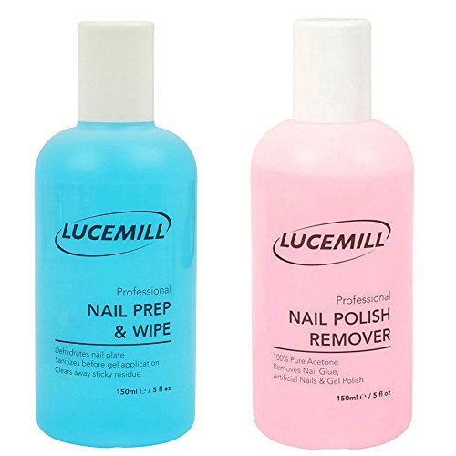 Lucemill Professional ACETONE ACRYLIC NAIL GEL POLISH REMOVER + NAIL PREP & WIPE 150mL