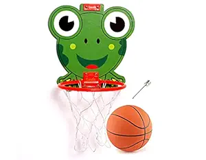 Sarvda Basket Ball for Kids Portable Set with Hanging Board, Net, Ball, Pin Indoor and Outdoor Game Good Pastime Gift Set Frog Board Superior Quality and Big Size