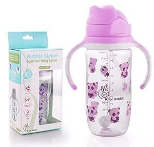 R for Rabbit Premium Bubble Baby Sipper Bottle 300 ml|10 fl oz|Anti Spill Sippy Cup with Soft Silicone Straw BPA Free & Non Toxic for Baby or Kids of 9 Months Plus (Pink)