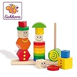 holzpuzzle eichhorn 21 Teile Eichhorn 100073422 - Figuren Steckpuzzle, 1 Steckwippe mit 3 Stecksäulen und Steckbauteilen, 5,5x21x17cm, 21-tlg., FSC 100% Zertifiziertes Buchenholz, Made in Germany