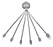 Produktbild Multi Aufladeeinheit, Chafon verbesserte 6 in 1 mehrfachem USB-aufladenkabel mit USB C / 8 Stift Lightning / Micro USB / Mini USB-Häfen für iPhone 7 Plus, 7, iPad, Nexus 6P Art C Geräte und mehr- Grau