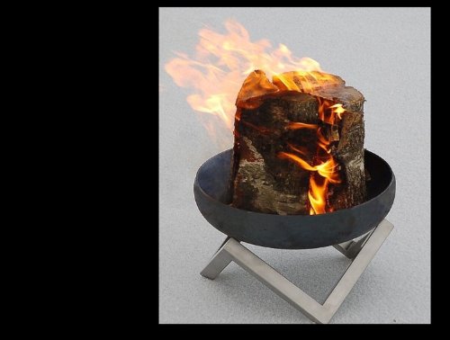 Design-Feuerschale / Feuerkorb aus massivem Stahl Gr. L – von SvenskaV - 2