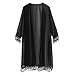 Produktbild Xinan Damen Cardigan Kurzarm Quaste Chiffon Schal Kimono (, Schwarz)