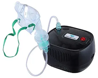 Medinain Compressor Nebulizer For Adult and Kid With Portable And Light Weight Machine Kit (Black)