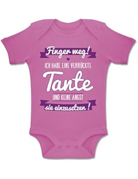 Shirtracer Sprüche Baby - Ich habe eine verrückte Tante Lila - Baby Body kurzarm Jungen Mädchen
