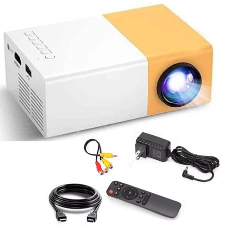 1080P 4K Home Theater Mini Projector with USB Interfaces & Remote – Works with Smartphones, Tablets, Laptops, and TV Sticks
