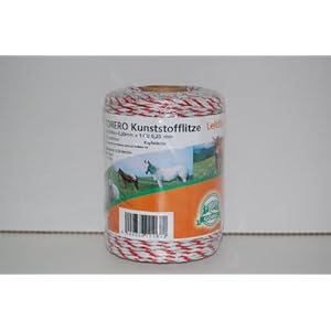 Göbel Weidezaun Litze Torero Leitfix 200m 8 Niroleiter 1 Kupferleiter 0,23 Ohm/m weiß rot