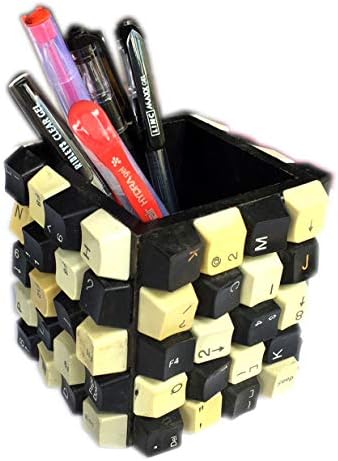 Batu Lee Handmade Square Shaped Pen/Pencil Stand Holder made up of Waste Keyboard Keys