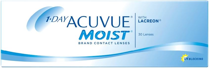 Acuvue 1-DAY MOIST - Lentillas diarias - protección UV - 30 lentes; -1.5 dioptrias; BC 8.5; DIAM 14.2