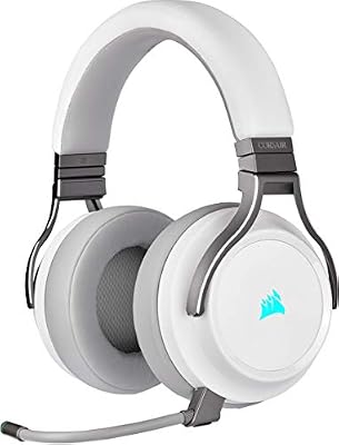 Corsair Virtuoso RGB Wireless Casque Gaming Haute Fidélité (Son Surround 7.1, Microphone Omnidirectionnel avec PC, Xbox One, PS4, Switch et Mobiles Compatibilité) Blanc