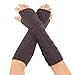 Produktbild happy event Frauen Winter Handgelenk Arm wärmer   Solide gestrickte lange fingerlose Handschuhe (Kaffee)