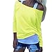 Produktbild Linkay Damen T Shirt Sommer Kurzarm Aus Der Schulter Bluse Tops 2019 Mode Solide Oberteile(Gelb, XX-Large)