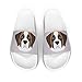 Produktbild licaso Badelatschen von iD Lette mit Bernhardiner Hund Dog Aufdruck Print Gr. 36 mit Weißer Sohle rutschfest Badeschlappen Unisex Männer Hausschuhe Frauen Sandalen Basic