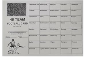 Crystals Club Supplies 50 x 40 Team Football Fundrsising scratch Card