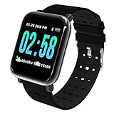 Watch Nuevo reloj deportivo Style Tracker Sports: monitor de ritmo cardíaco, 8 modos Sport, monitor de sueño, cronómetro, alerta sedentaria, conteo de pasos, calorías quemadas, detección de kilometraje e información meteorológica. 8 modos deportivos incluyen caminar, correr, montar en bicicleta, saltar, bádminton, baloncesto, fútbol,   natación.