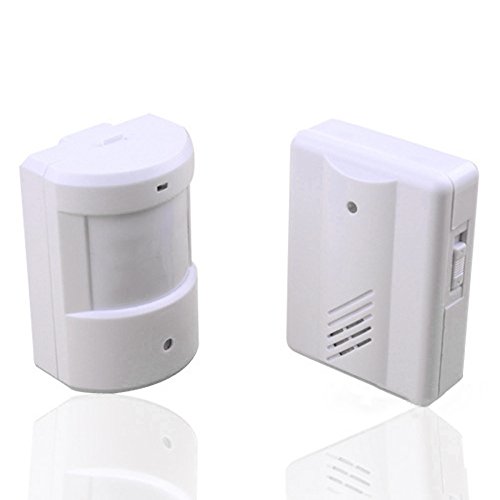 Preisvergleich Produktbild Asosmos Wireless Türklingel Funkklingel Set Überwachung Funk Ladenklingel Bewegungsmelder Infrarot-Detektor PIR Sensor Alarmanlage