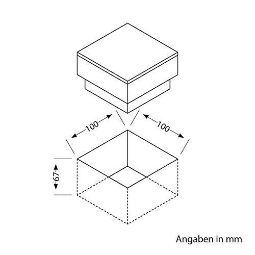 parlat LED Einbaustein Wegbeleuchtung CUS, 10x10cm, 230V, warm-weiß, 3 Stk. - 8