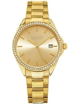 SO&CO MADISON DAMEN-ARMBANDUHR 38MM ARMBAND EDELSTAHL GOLD QUARZ ANALOG 5213.3