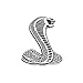 Produktbild Gudelaa 3D Cobra Shelby Schlange Vorne Auto Metallgrill Fender Truck Emblem Decals Abzeichen w/Installation Halterung Für Ford Mustang GT SVT (Silber)