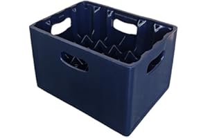 Solent Plastics 24 Compartment 330ml Lager Bottle Plastic Stacking Beer Milk Glass Bottle Crate – Ideal for Homebrew Lager Bottle Storage Glass Catering Recycling (1)