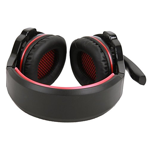 Sades SA903 USB Auriculares Cascos Gaming sonido envolvente virtual de 7 1 de Diadema Cerrados con Micr  fono LED para PC Laptop Computadoras  Negro Rojo 