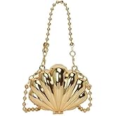 IDAYA LUXEEE Juno Clutch in Golden Metallic | Mini Shoulder Bag with Sculptural Silhouette | Detachable Sling | Magnetic Clos