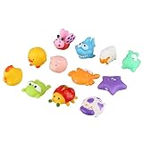Peradix Baby Wasserspielzeug Badspielzeug süße quietschende Tiere 12 PCs Set (zufällig senden) - 3
