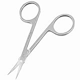 SODIAL(R) Woman Slanted Tip Stainless Steel Eyebrow Scissors Trimmer Cosmetic Tool Silver Tone
