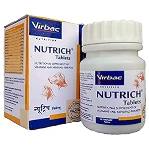 Nutrich Tablets Nutritional Supplements of Vitamins and Minerals for Pets 60 Tablets (PC -66296)