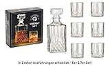 whisky set mit gravur Kristallklare Brillanz & Filigranes Dekor - Kristallglas in zeitlosem, Schliff-Design - geschliffene Old Fashioned Optik - Runder Boden. Spülmaschinengeeignet, Bruchsicher, kratzresistent & robust