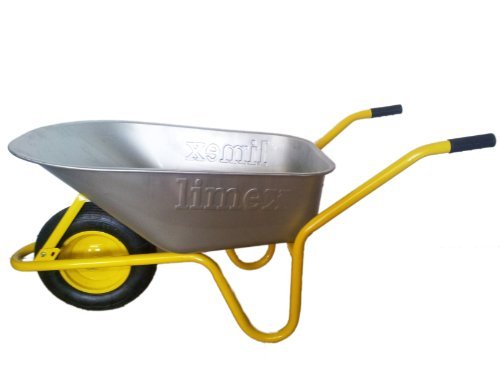 Schubkarre Bauschubkarre Gartenkarre gelb 100l Liter Mulde verzinkt ***NEU/2.WAHL***