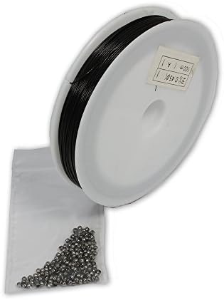 Tiger Tail for Jewellery making - 100 metre - Black - Complete with 1 pack of Crimp beads