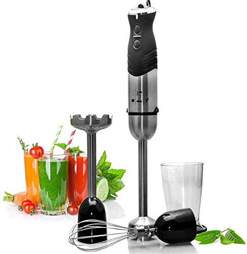 800 Watt Edelstahl Stabmixer | 3in1 Pürierstab Set | Handmixer | Mixstab | Multi Zerkleinerer | inklusive Pommes-Schneider