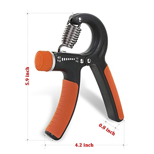 Hand-Trainingsgerät, Mture Federgriffhantel Fingerhantel Handmuskeltrainer Handgreif-Trainer Griff-Verstärker einstellbarer Widerstandsbereich von 22 bis 88 Pfund (10-40 Kg) - 8
