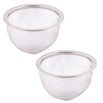 sourcingmap® Mailles rondes en acier inoxydable Épices Thé Théière crépine filtre diamètre 80 mm 2pcs
