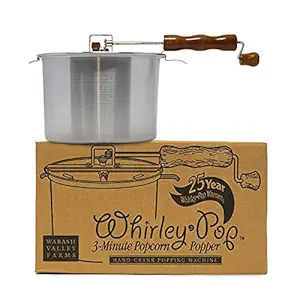 Wabash Valley Farms Whirley Pop Stovetop Popcorn Popper (Original Silver)