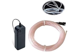 BALABAXER EL Wire White, 32.8ft/10m Neon Lights Portable Glowing Strobing Electroluminescent Wire for Parties, Halloween, Christmas, DIY Decoration