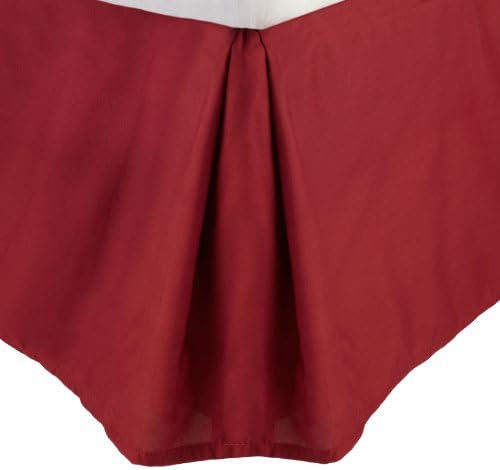 Lamma Loe Solid Tailored Bed Skirt/Dust Ruffle, King, Burgundy Red