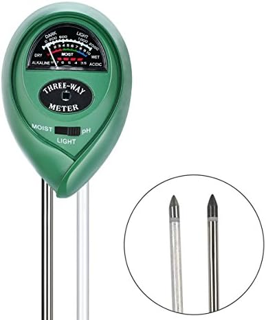 Leyoda Soil pH Meter, 3-in-1 Soil Test Kit for Moisture, Light &amp; pH, for Home, Garden, Lawn, Farm, Plants, Herbs &amp; Gardening Tools, Indoor/Outdoors Plant Care Soil Tester (No Battery Needed)