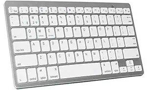 Muvit Compact External Slim Wireless Keyboards for Laptop Tablet/Computer/Laptop/Smart TV and Windows 10/8/7 (Silver)