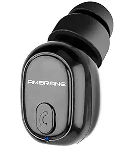 Ambrane Wireless in Ear Bluetooth Mono Earbud with Mic & Compact Size, Clear Calls & Immersive Music, Long Battery Life (H9, Black)