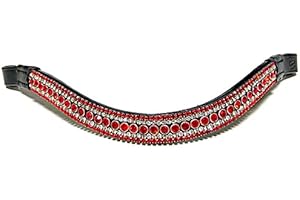 Equipride Stirnband mit glitzernden Kristallen, geschwungene Form, Rot/Transparent